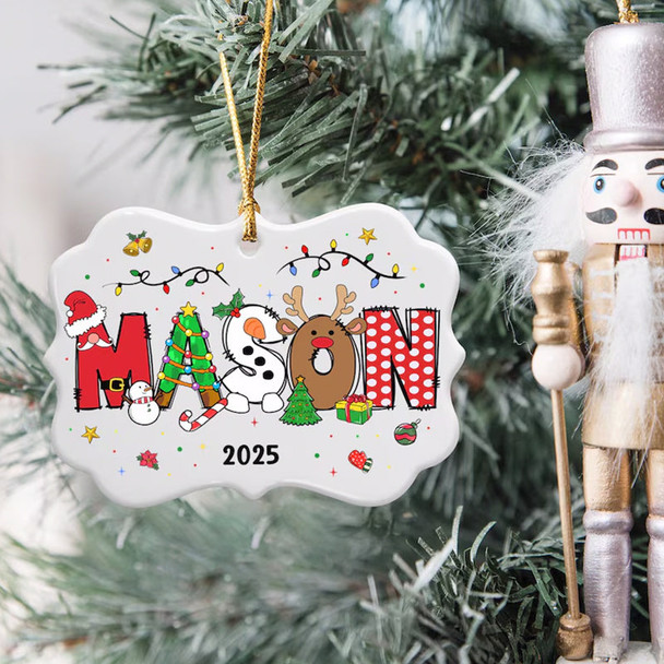 Personalized Christmas Kids Ornaments, Custom Kids Name