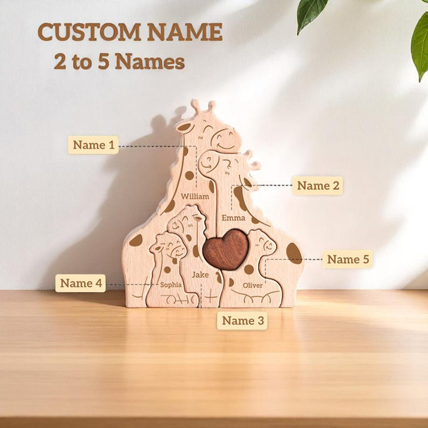 Personalized Giraffe Family Puzzle, Mothers Day Gift, Family Christmas Gift
