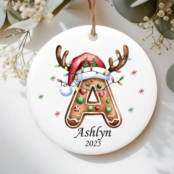 Personalized initial ornament, Custom Letter ornament