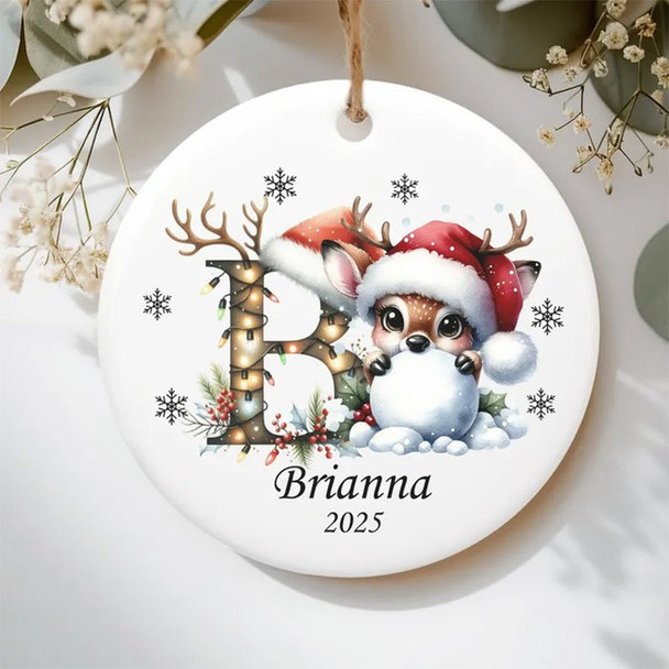 Personalized initial ornament, Custom Letter ornament