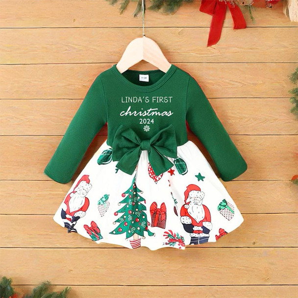 First Christmas Baby Girl Dress|Personalized Baby Girl Outfit