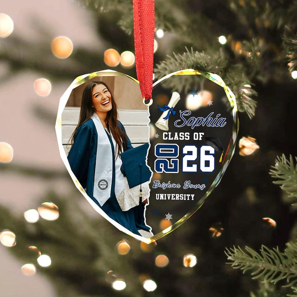 Personalized Graduation Ornament, Class of 2026 Photo Ornament