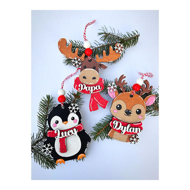 PERSONALIZED REINDEER ornament, personalized Reindeer