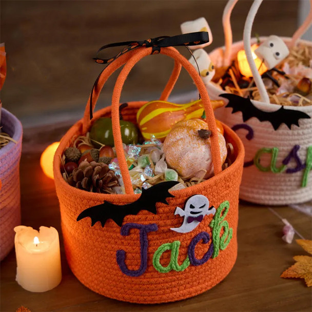 Custom Halloween Treat Bag with Name a?? Trick or Treat Basket