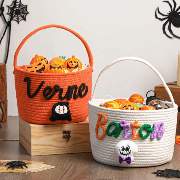Custom Halloween Treat Bag with Name a?? Trick or Treat Basket