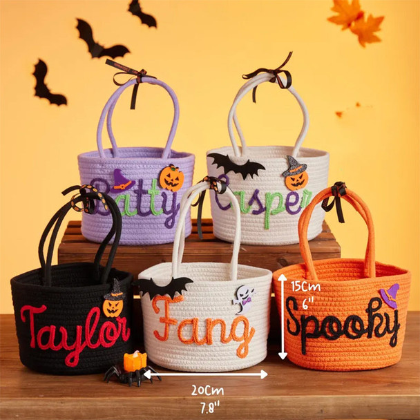 Custom Halloween Treat Bag with Name a?? Trick or Treat Basket