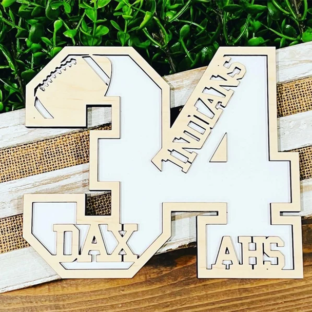 Senior Football Gift. Senior Night Gift. Jersey Number Sign. Graduation gift