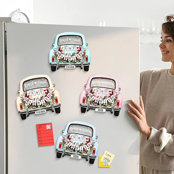 Personalized Just Married Car Ornament,