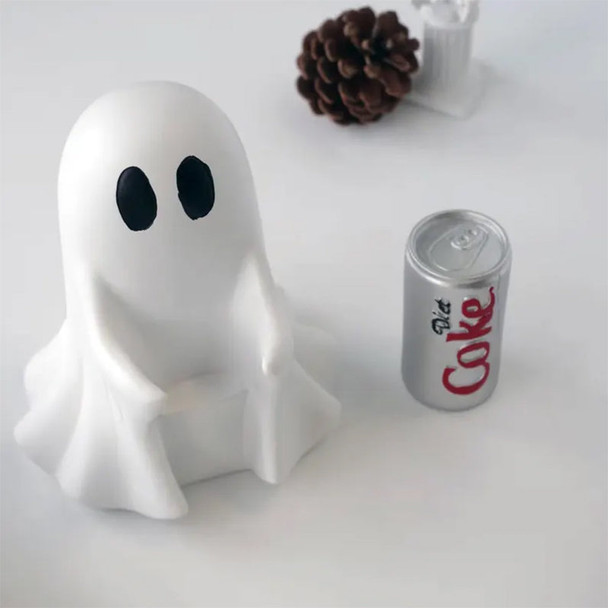 Personalized  Ghost Coke Figurine: Spooky Halloween Decor