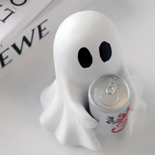 Personalized  Ghost Coke Figurine: Spooky Halloween Decor