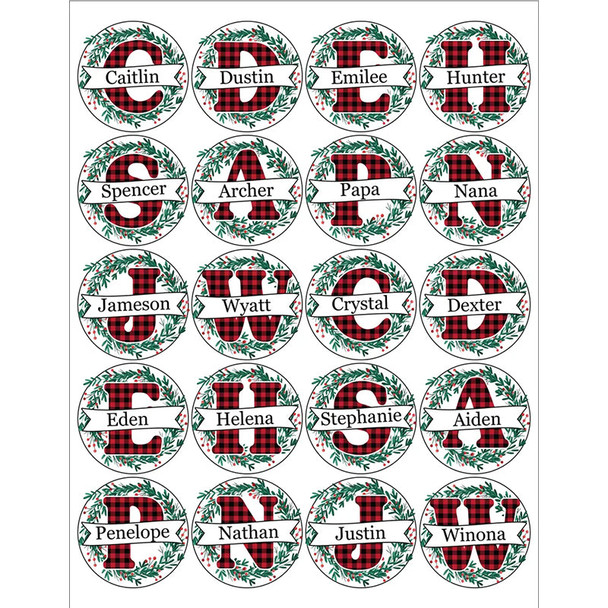Personalized Round Name Stickers for Christmas Gifts