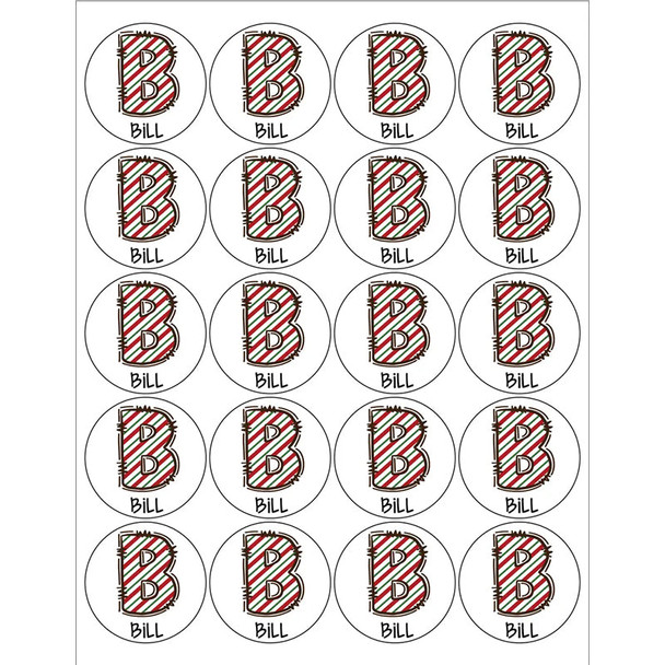 Personalized Round Name Stickers for Christmas Gifts