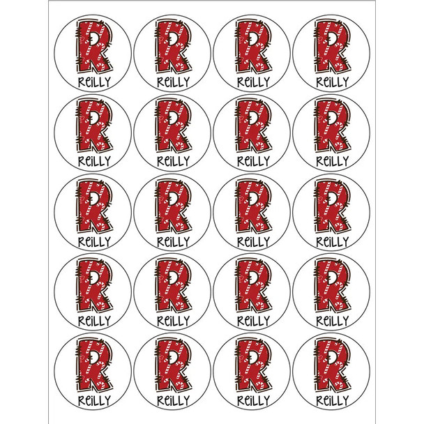 Personalized Round Name Stickers for Christmas Gifts