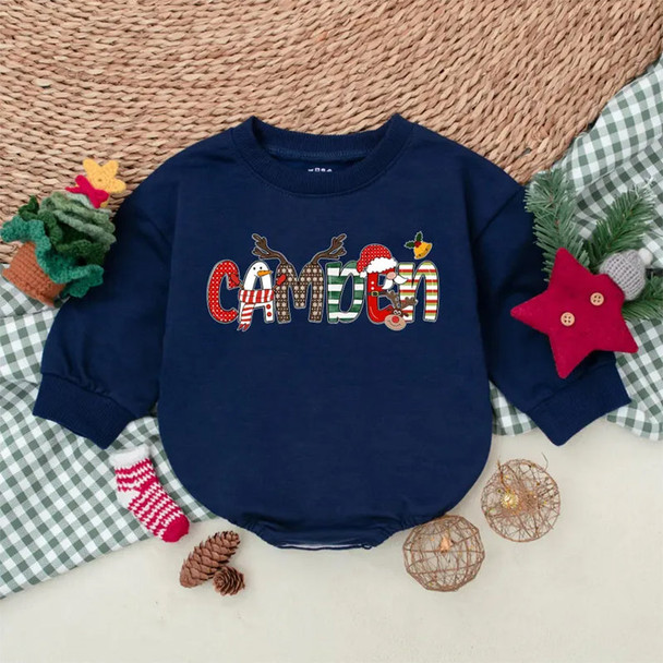 Custom Name Christmas Baby Romper
