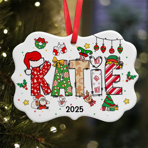 Personalized Kids' Name Christmas Ornament: Custom Acrylic Keepsake