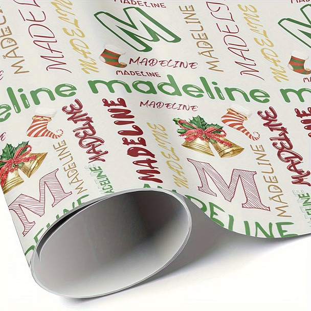 Personalized Text Wrapping Paper - Christmas Gifts Name Custom Funny Christmas Wrapping Paper