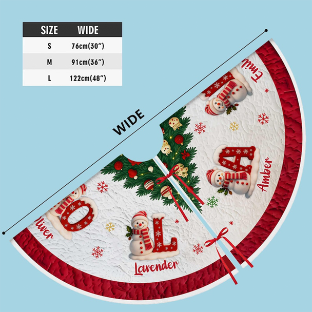 Personalized Christmas Tree Skirt, Custom Name Family Christmas Tree Skirts