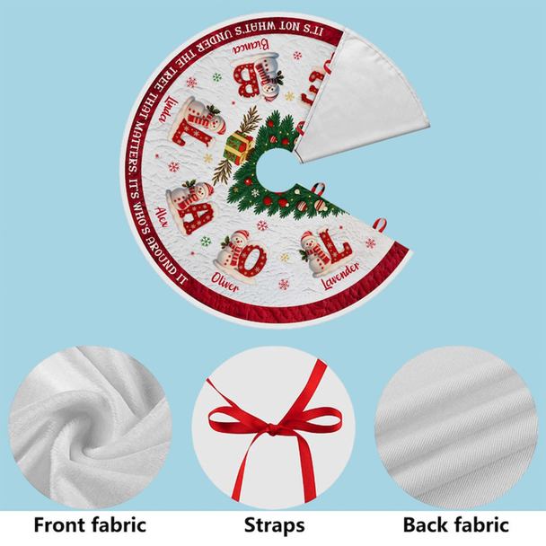 Personalized Christmas Tree Skirt, Custom Name Family Christmas Tree Skirts