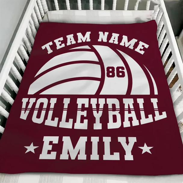 Personalized Team Name Volleyball Gift for Volleyball Team Blanket