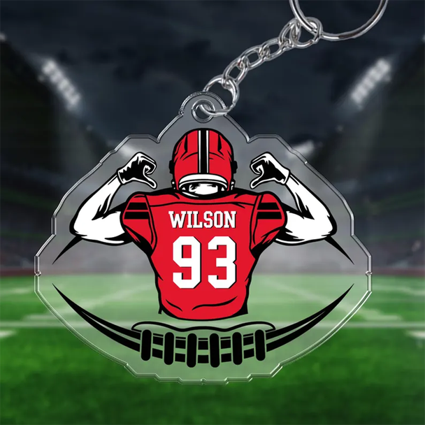 Personalized Football Bag Tag, Custom Name Keychain