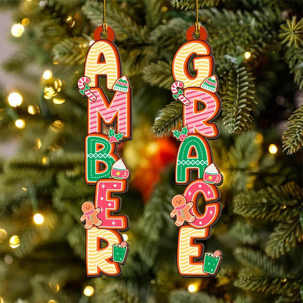 Custom Baby Name Letter Christmas Ornament
