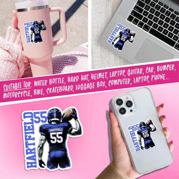 Custom Football Name Sticker, Personalized Name Number Football