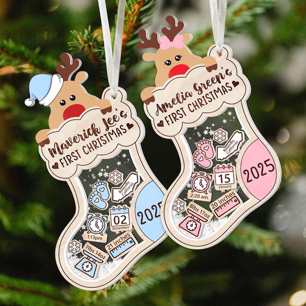 Personalized Baby's First Christmas Shaker Ornament
