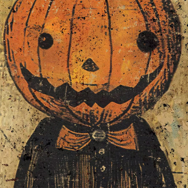 Primitive Pumpkinhead Halloween Decor Metal Art Sign Mantle Decoration