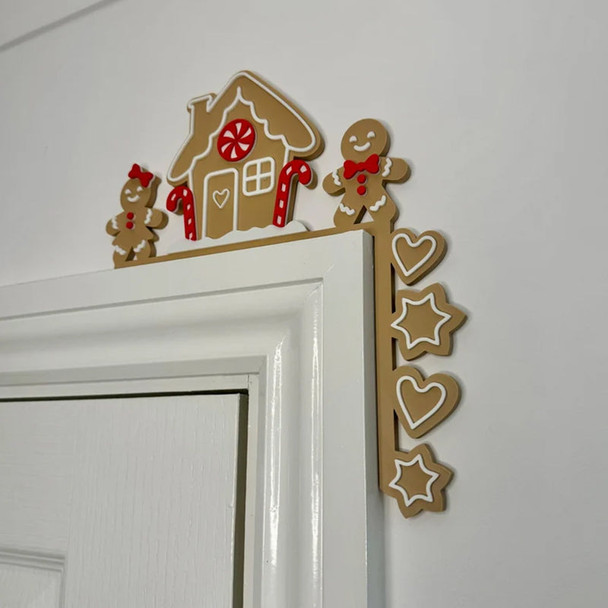 Gingerbread House Christmas Decoration, Door Corner Sign