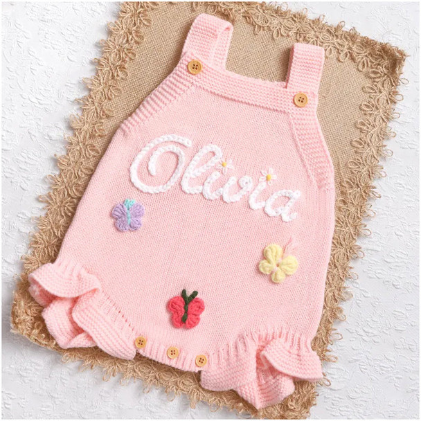 Personalized Baby Girl Romper, Custom Baby Name Romper