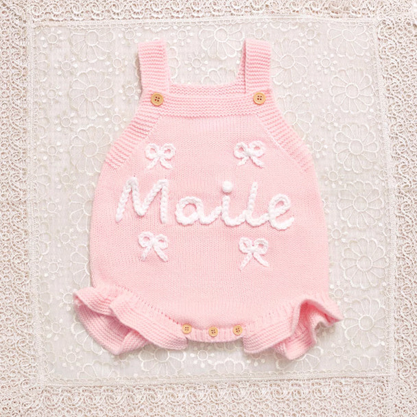 Personalized Baby Girl Romper, Custom Baby Name Romper