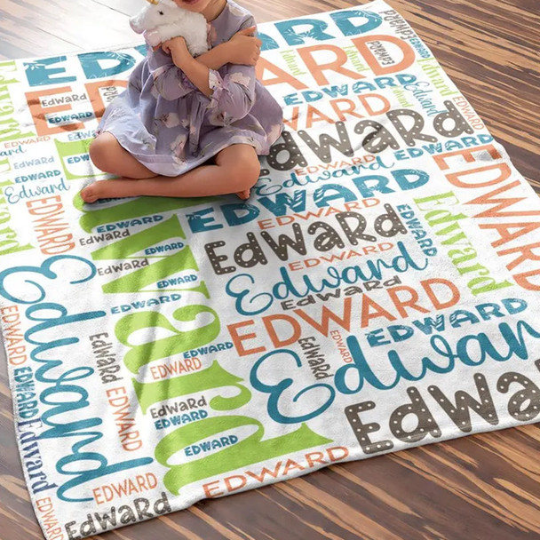 Personalized Blanket for Kids, Baby - Custom Sherpa Nursery Blanket for Newborn
