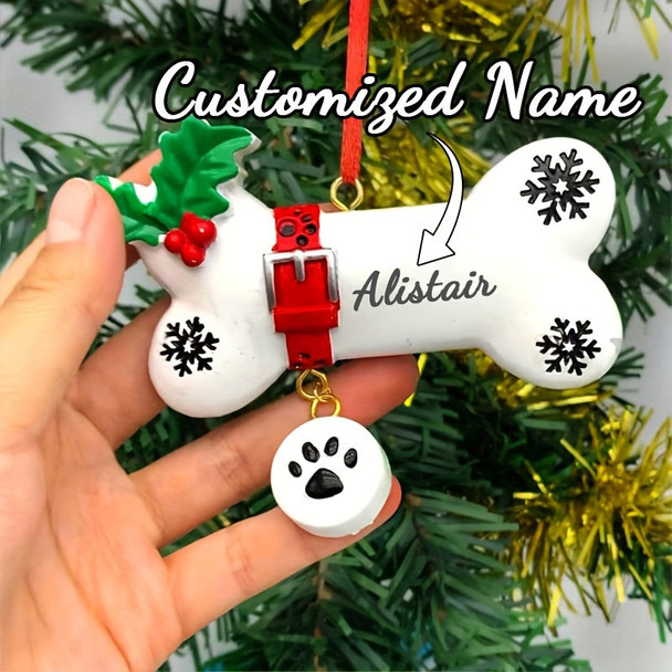 Customizable Resin Bone Ornament - Personalized Name