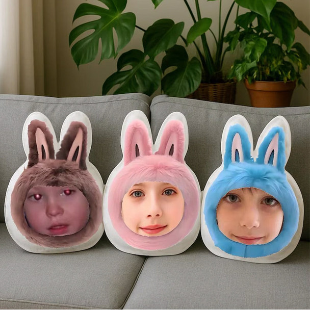 Personalized Face or Pet Labubu style Pillow 3D Custom Photo Plush Pillow