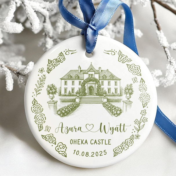 Personalized Wedding Venue Ornament