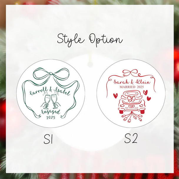 Personalized Ceramic Engagement Ornament