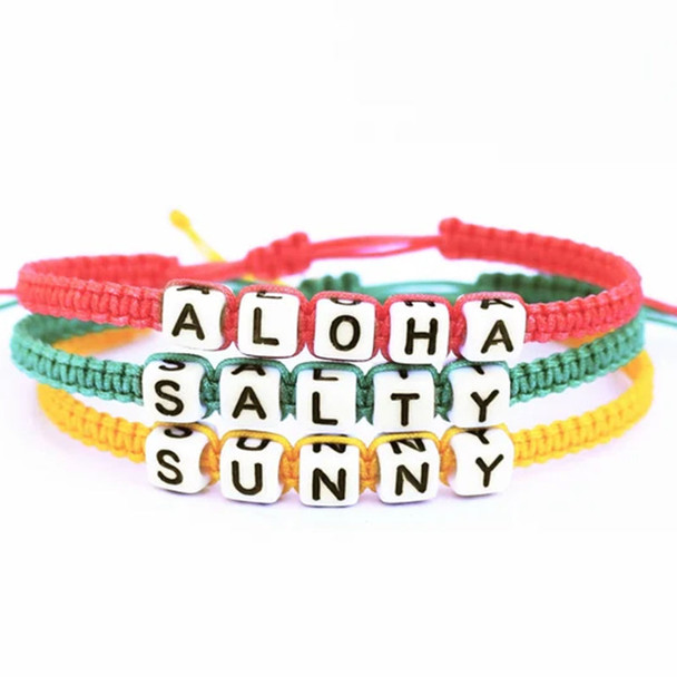 CUSTOM Name Word Bracelet Waterproof Nylon Macrame Bracelet