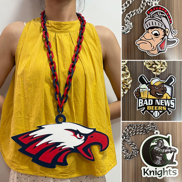 Any Logo Custom Sports Turnover Chain, Oversized Medallion, Team mascot