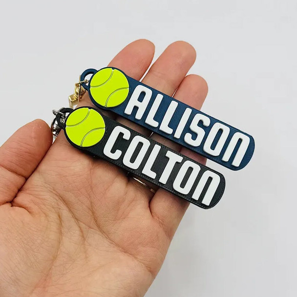 Tennis personalized keychain tennis custom bag tag gifts tennis