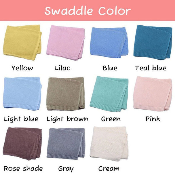 Personalized Hand-Embroidered Knit Baby Blanket Baby Name Blanket