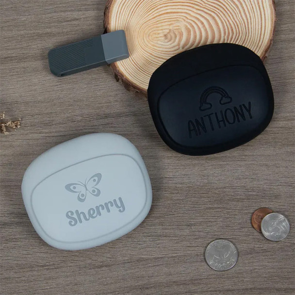 Custom Engraved Silicone Storage Pouch, Personalized Portable Coin Purse Wallet