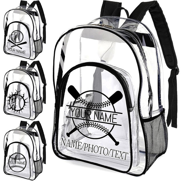 Personalized Clear Backpack Custom Name PVC Transparent Backpacks