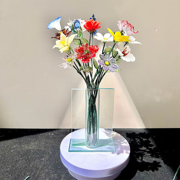 Glass Birth Month Flowers, Birth Flower Bouquet