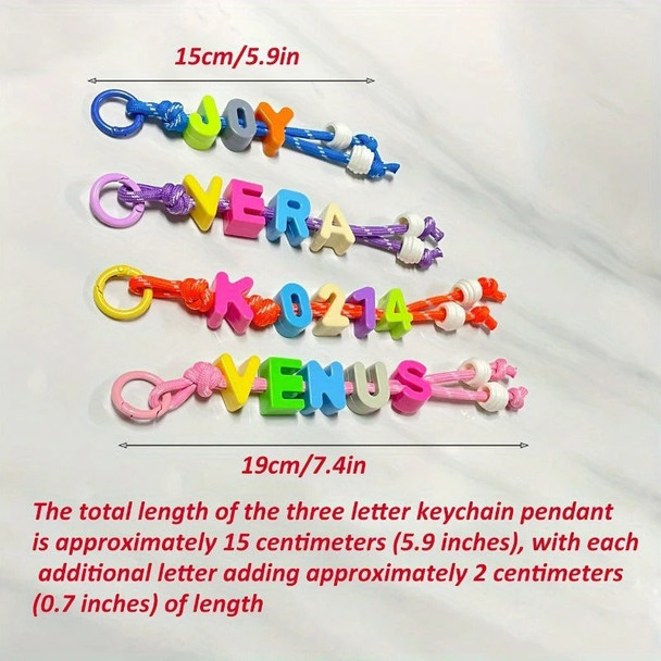 Personalized Name/Number Beaded Keyring Charm