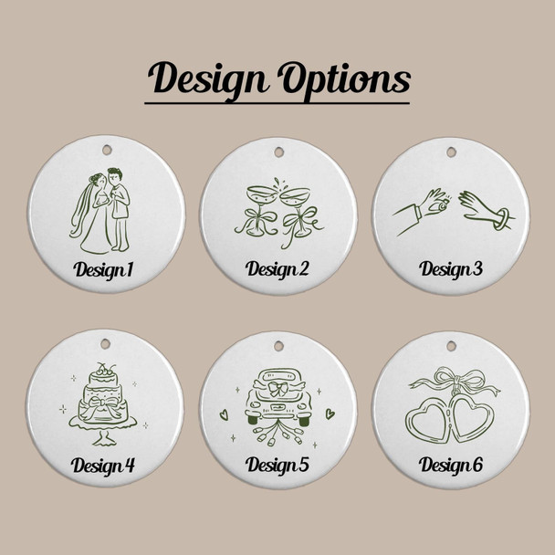 2 Sided Ceramic Ornament, Custom Engagement Gift, Personalized Engagement Gift for Engaged Couples