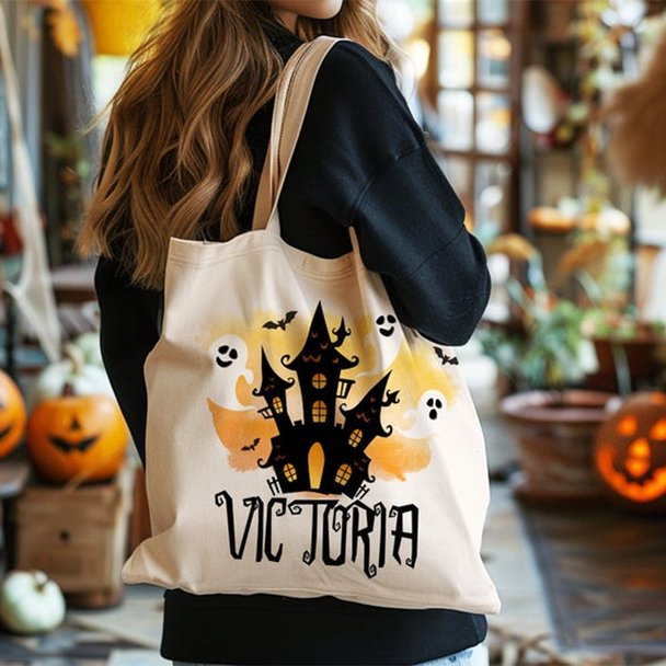 Personalized Halloween Tote Bag,  Halloween Bags for Kids