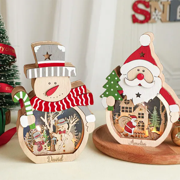 Personalized Christmas Lamp, Custom Name Christmas Light Up Ornament
