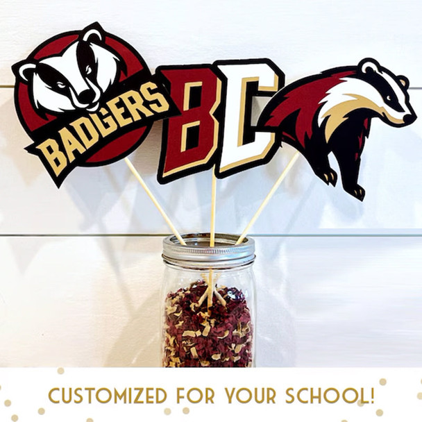 Custom University Centerpiece Sticks- Colors & Logo Graduation Gift