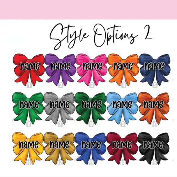 Personalized Girls Sports Bag Tag - Custom Name Tag with Bow