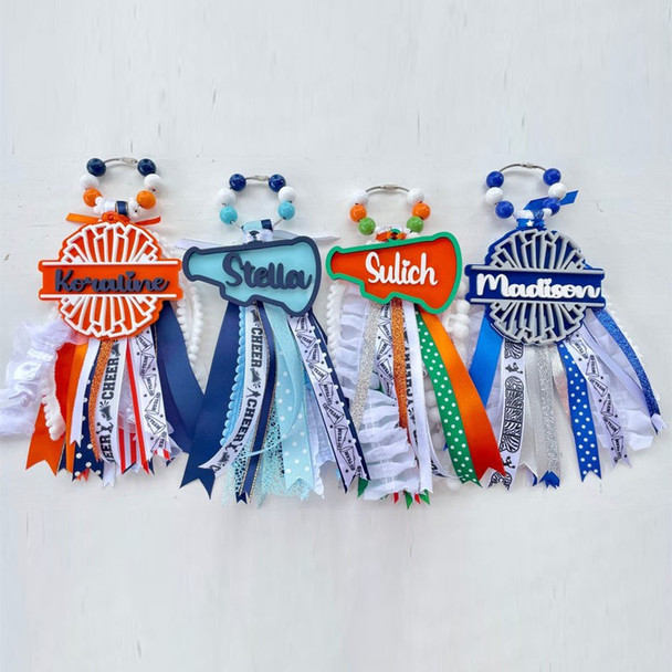 Cheer bogg bag tag, Cheerleader Tassel Charm Sport Duffle bag